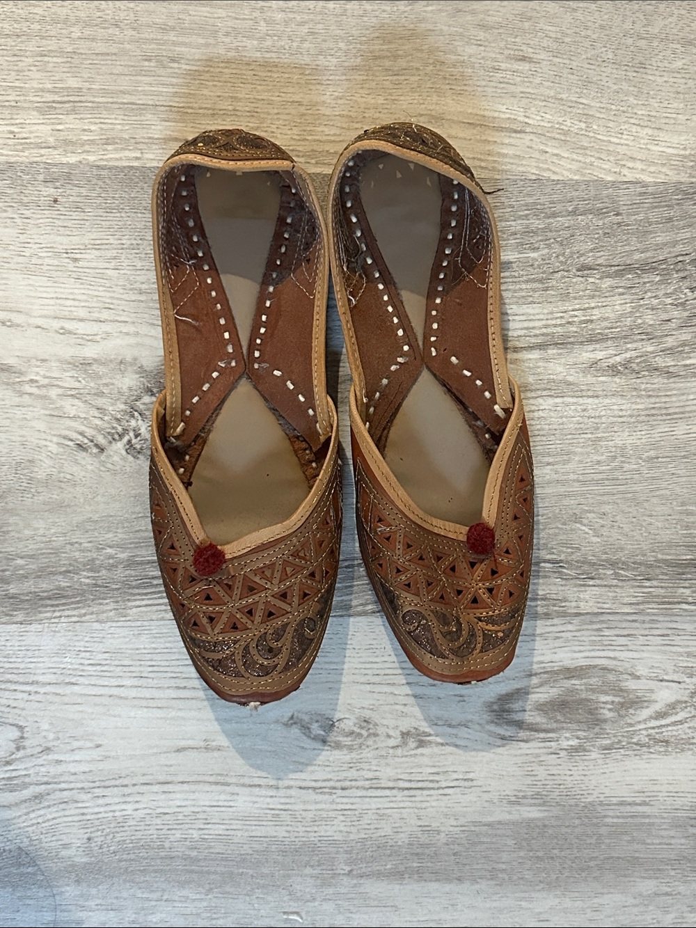 Handcrafted Brown Embroidered Women’s Juttis